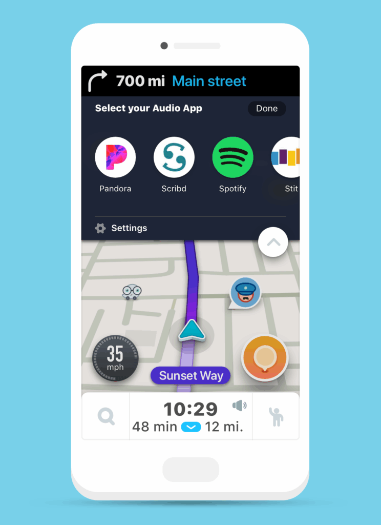 como reproducir musica y podcasts con la aplicacion waze